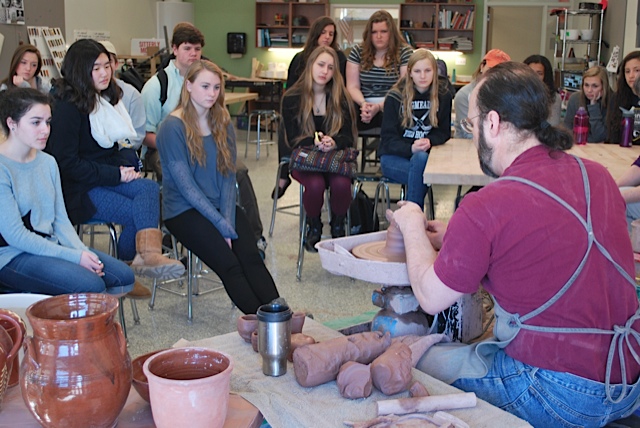 Longmeadow High School pottery demonstration
