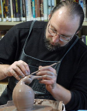 Rick Hamelin pottery demonstration at the Millbury Public Library